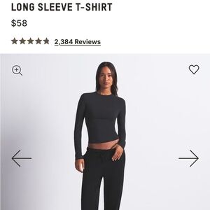 SKIMS Black Long Sleeve Tee